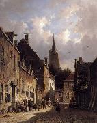 European city landscape, street landsacpe, construction, frontstore, building and architecture. 153 unknow artist